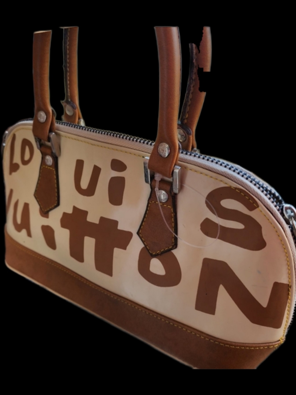 Louis Vuitton Rare EUC *COA Sprouse Graffiti East West Alma Tote Satchel Apricot